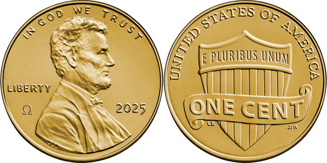 2025 (P) Lincoln Shield Cent - 24 Karat Gold Omega Privy
