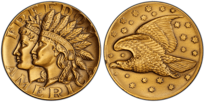 No Date Bronze Medal Freedom America 40mm The Metal Arts Co. N.Y.