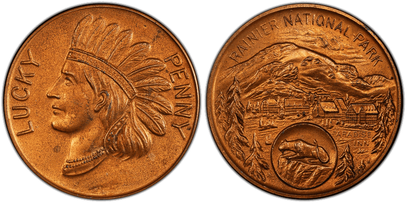No Date Medal Rainier National Park 72mm Lucky Penny