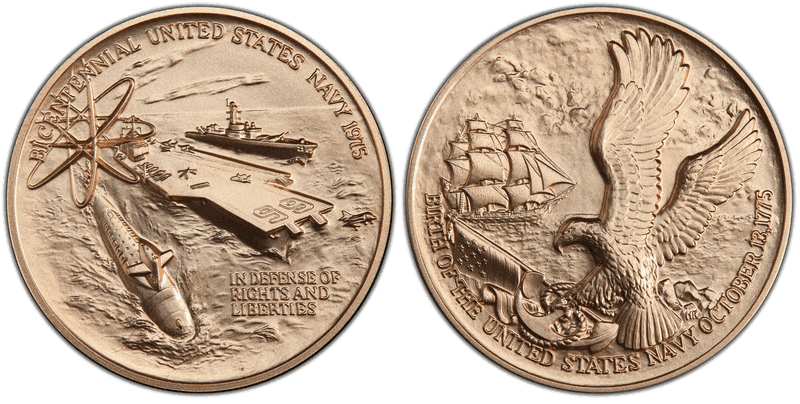 (1975) Medal US Navy Bicentennial 3" Bronze