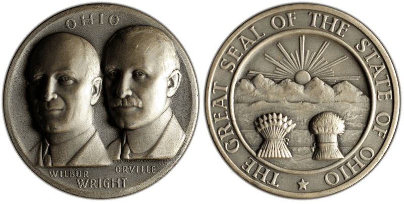 No Date Medal Wright Brothers-Ohio Medallic Art Co. Silver