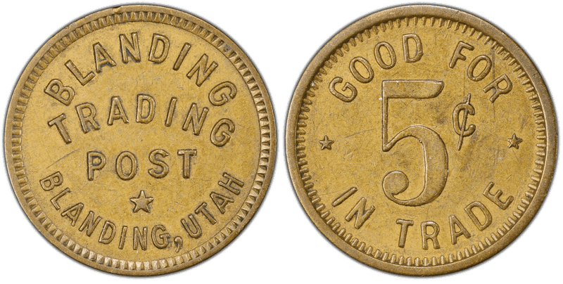 No Date TC-173747 Brass Blanding Trading Post UT Nickel