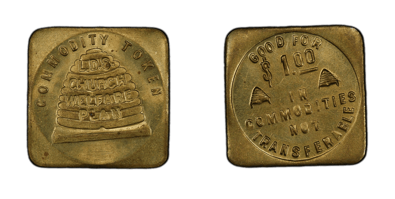 No Date TC-177181 Brass L.D.S. Church Welfare Plan UT Dollar