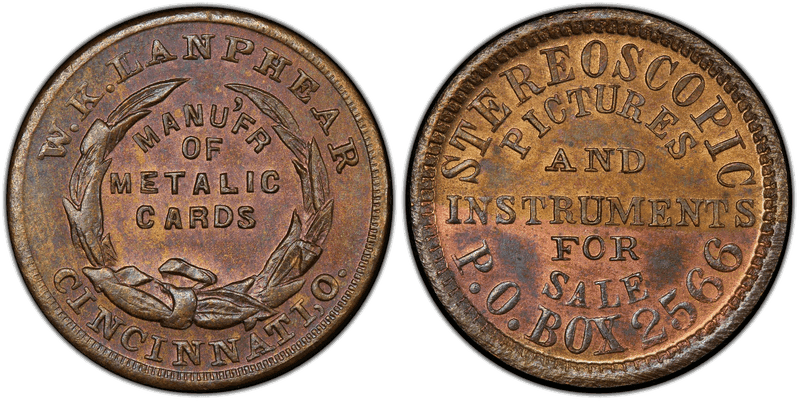 No Date Token F-100B-3a Copper PE W.K. Lanphear OH