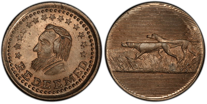 (No Date) Copper-Nickel Civil War Patriotic Token F-134/184d, Redeemed