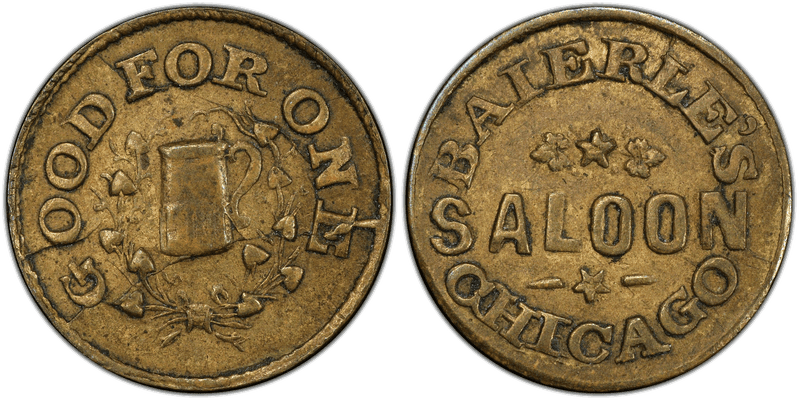 (No Date) Brass Civil War Store Card F-150A-1b, Balerle's IL