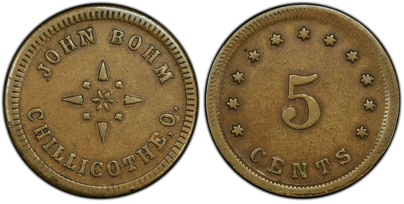 No Date Token F-160A-2b Brass RE John Bohm OH