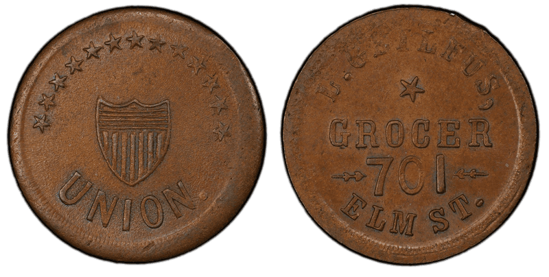 No Date Token F-165BB-3a Copper PE L. Geilfus OH