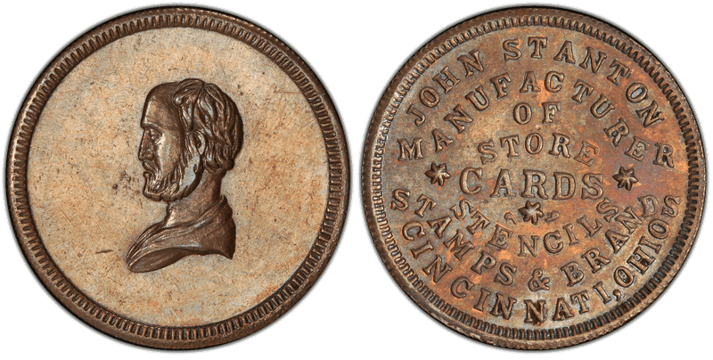 (No Date) Copper Civil War Store Card F-165FX-11a, John Stanton OH