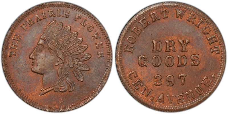 No Date Token F-165GS-2a1 Copper RE Robert Wright OH