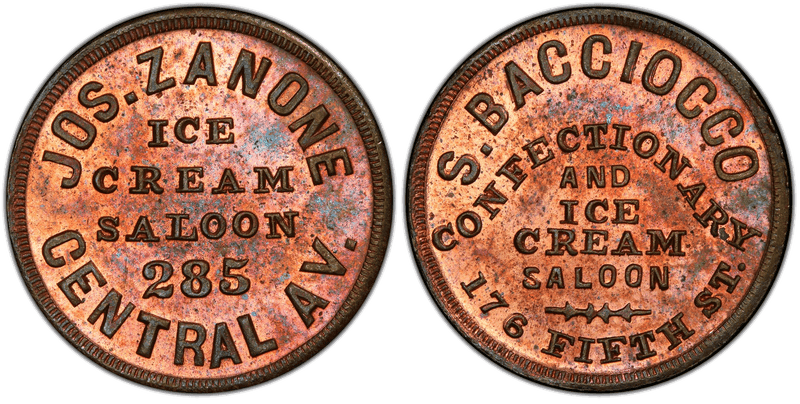 No Date Token F-165H-4a Copper PE Jos. Zanone OH