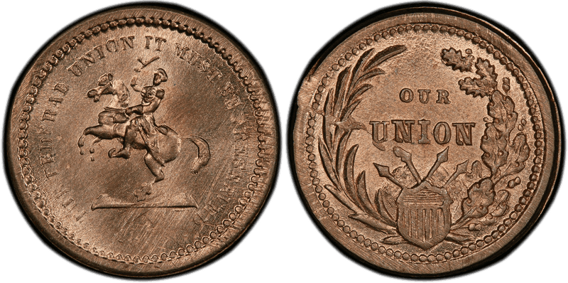 (No Date) Copper-Nickel Civil War Patriotic Token F-178/266d, The Federal Union
