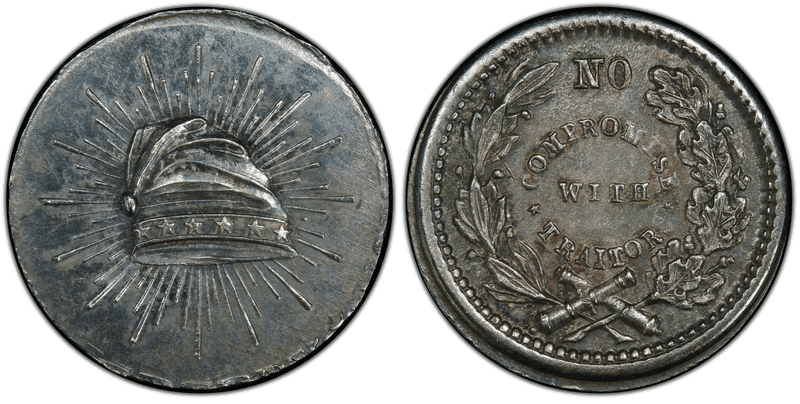 (No Date) Silver Civil War Patriotic Token F-190/432f, No Compromise With Traitors