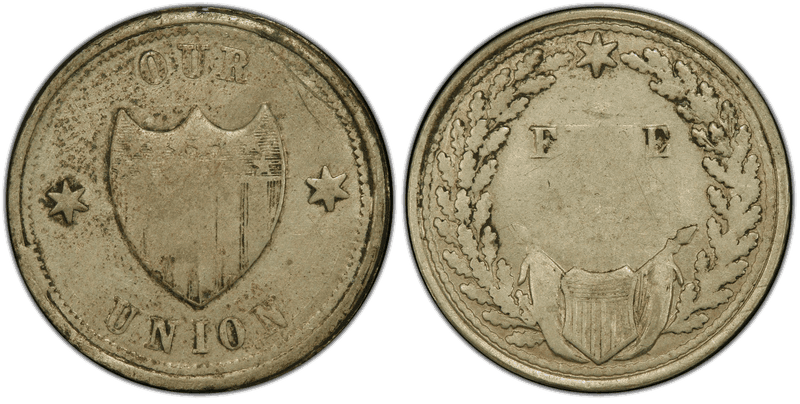 (No Date) German Silver Civil War Patriotic Token F-201/295j, Our Union