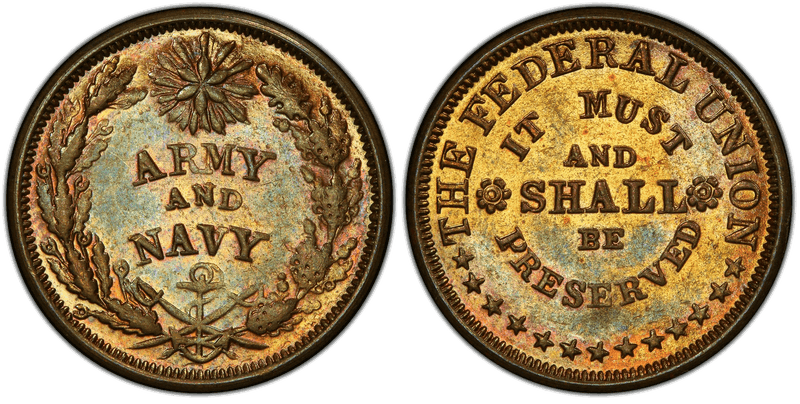 (No Date) Copper Civil War Patriotic Token F-226/321a, The Federal Union
