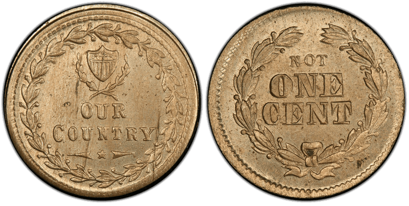 (No Date) Copper-Nickel Civil War Patriotic Token F-229/359d, Our Country