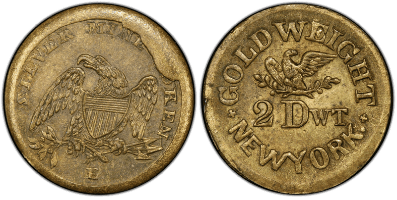 (No Date) Brass Civil War Store Card F-286A/287b, Silver Mine Token