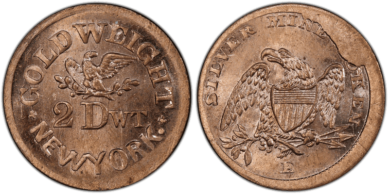 (No Date) Copper-Nickel Civil War Store Card F-286A/287d, Silver Mine Token