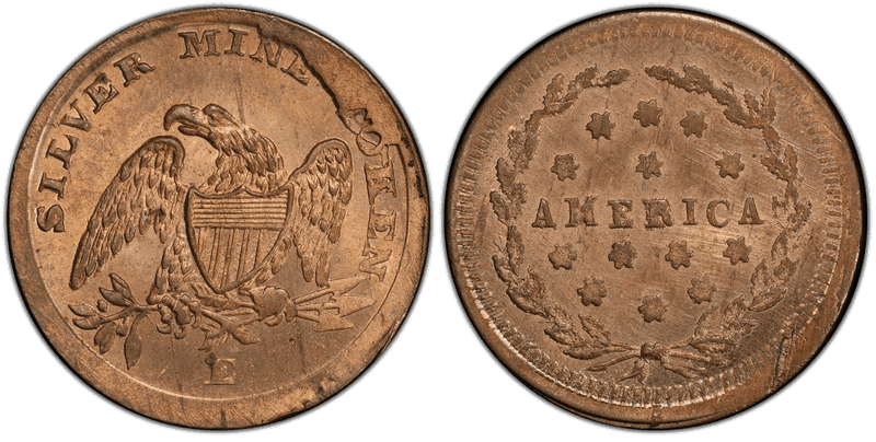(No Date) Copper-Nickel Civil War Patriotic Token F-287/417d, Silver Mine Token