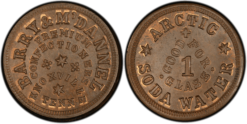 (No Date) Copper Civil War Store Card F-430A-1a, Barry & M''Dannel TN