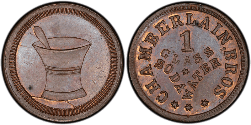 (No Date) Copper Civil War Store Card F-430B-3a, Chamberlain Bros. TN