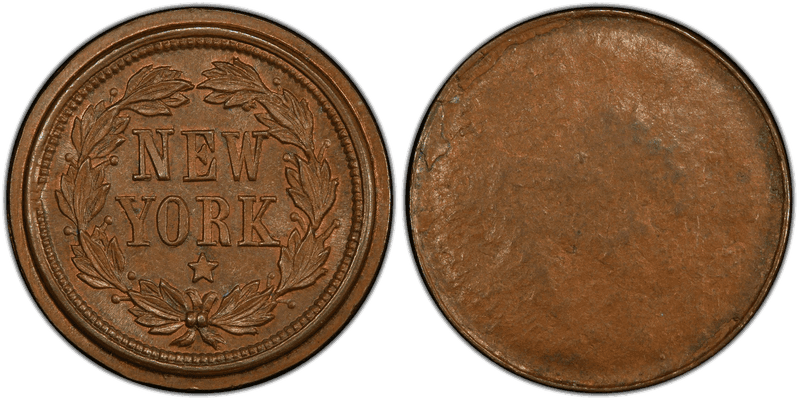 (No Date) Copper Civil War Store Card F-442, Uniface New York