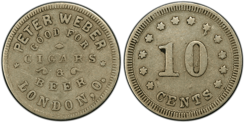 No Date Token F-470B-2j German Silver RE Peter Weber OH