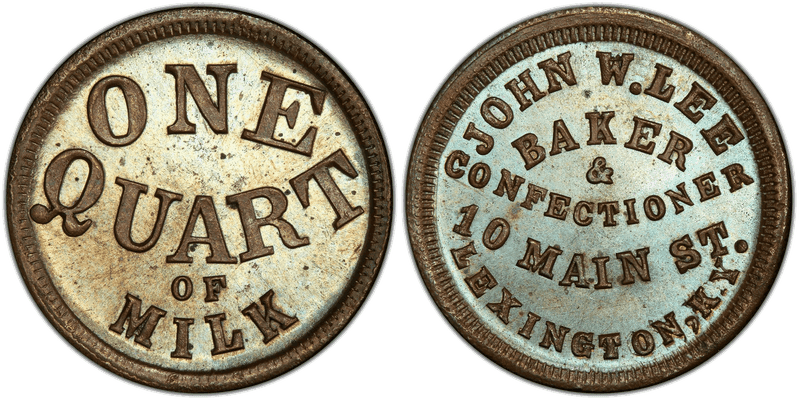 (No Date) Copper Civil War Store Card F-480B-5a, John W. Lee KY