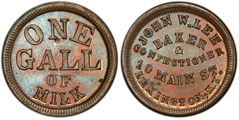(No Date) Copper Civil War Store Card F-480B-7a, John W. Lee KY