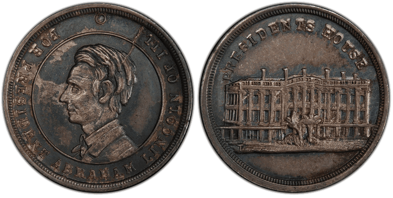 (No Date) Silver Civil War Patriotic Token F-507/510Af, Lincoln-Presidents House