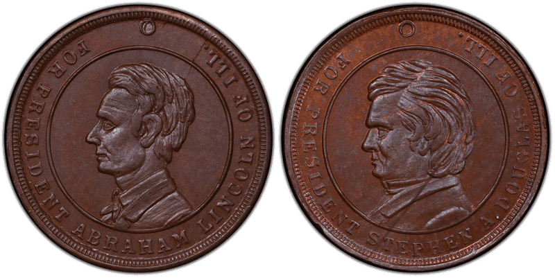 (No Date) Copper Civil War Patriotic Token F-507/510a, Lincoln-Douglas