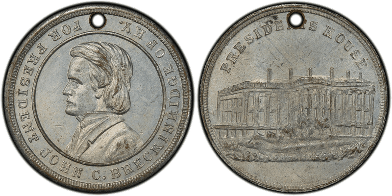 (No Date) Zinc Civil War Patriotic Token F-508/510Bi, Breckinridge-Douglas (variant)