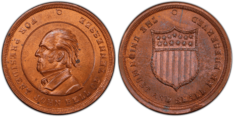 (No Date) Copper Civil War Patriotic Token F-509/512a, John Bell