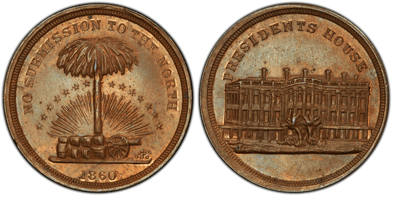 (No Date) Copper Civil War Store Card F-510A/514a, Presidents House