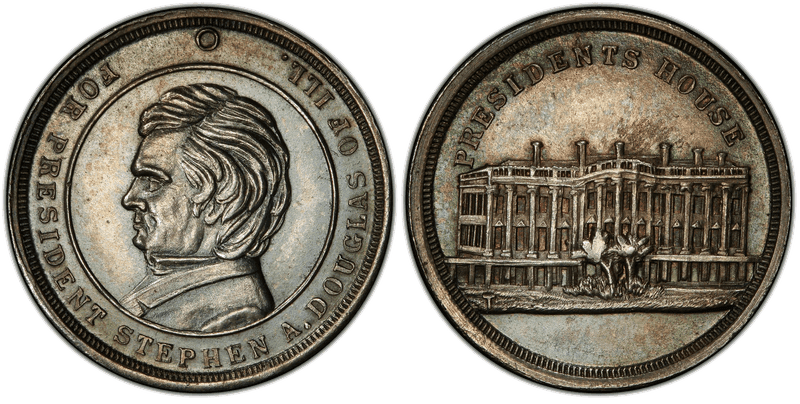(No Date) Silver Civil War Patriotic Token F-510/510Af, Stephen A. Douglas