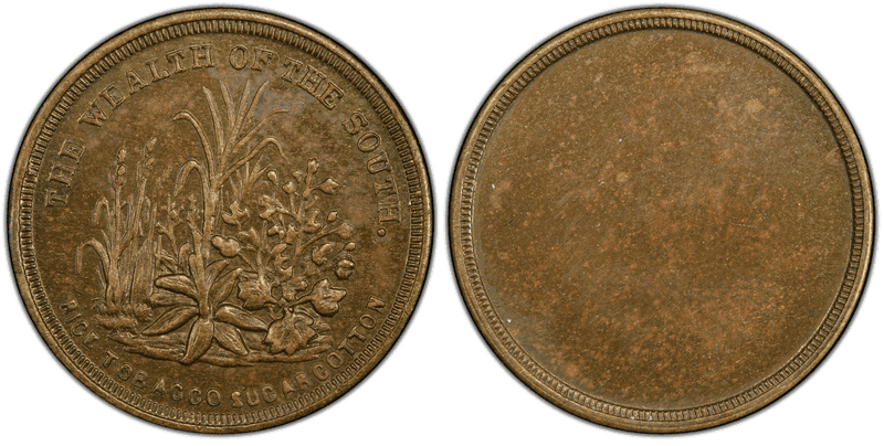 (No Date) Brass Civil War Patriotic Token F-511/519b, The Wealth of the South