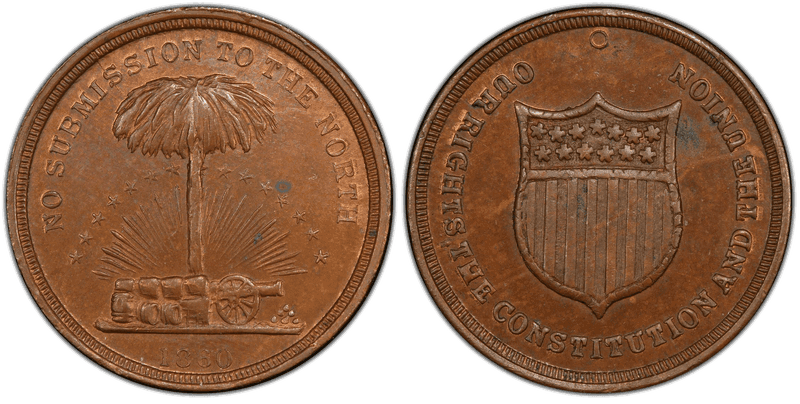 (No Date) Copper Civil War Patriotic Token F-513/514a, No Submission to the North