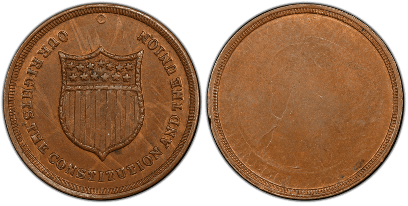 (No Date) Copper Civil War Patriotic Token F-513/519a, Shield