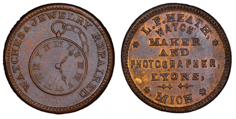 (No Date) Brass Civil War Store Card F-587C-1b, MI