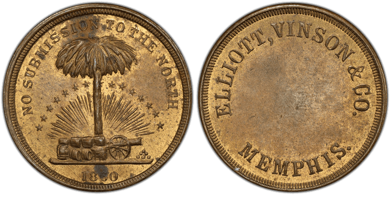 No Date Token F-600B-9b Brass PE Elliot, Vinson & Co. TN