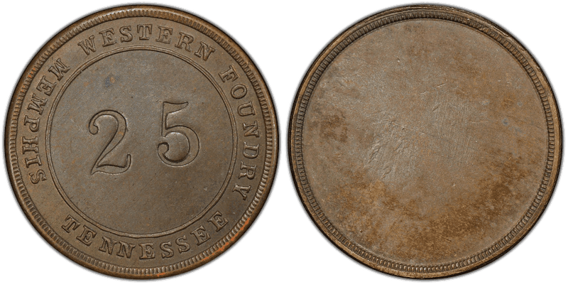 No Date Token F-600G-1b Brass PE Western Foundry TN
