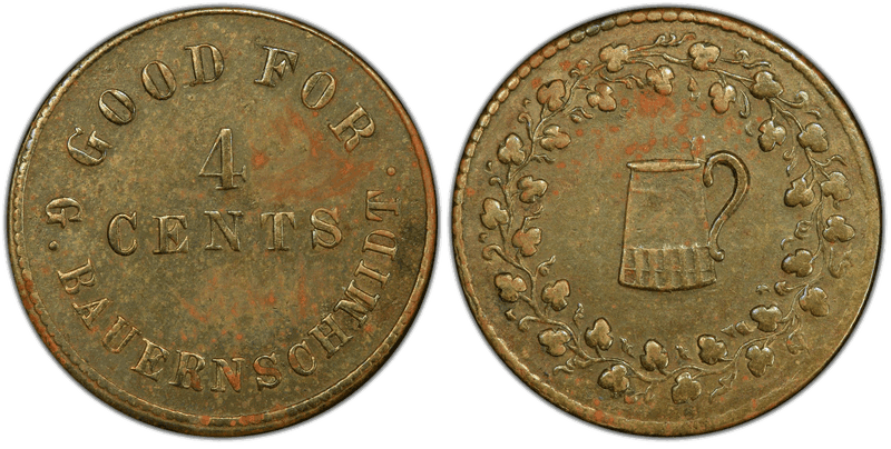 No Date Token F-60J-1b Brass PE G. Bauernschmidt MD