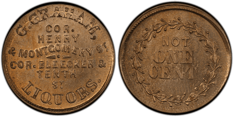 (1861) Copper-Nickel Civil War Store Card F-630AE-1do, G. Graham NY