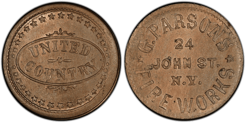 (No Date) Copper-Nickel Civil War Store Card F-630BE-12d, G. Parsons NY