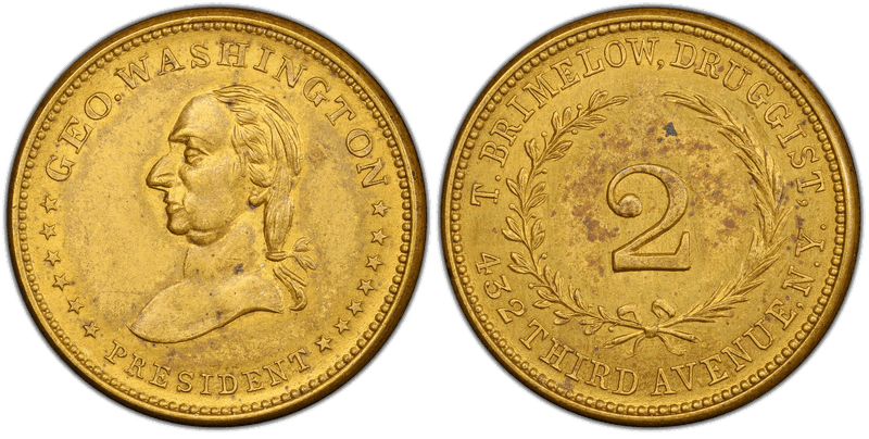 No Date Token F-630K-8b Brass PE T. Brimelow NY