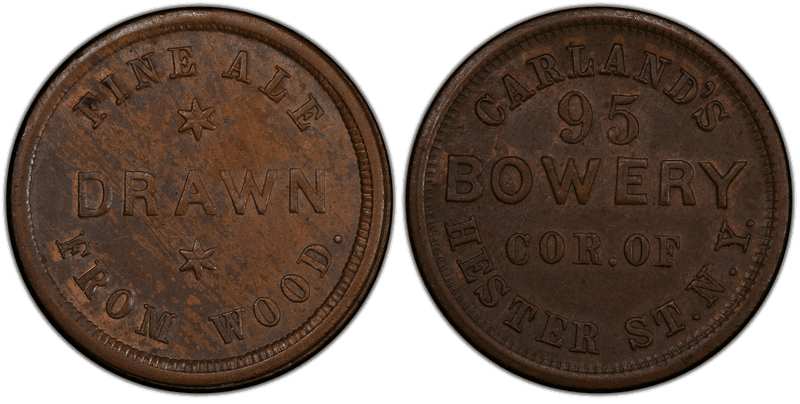 (No Date) Copper Civil War Store Card F-630P-2a, Carland's NY