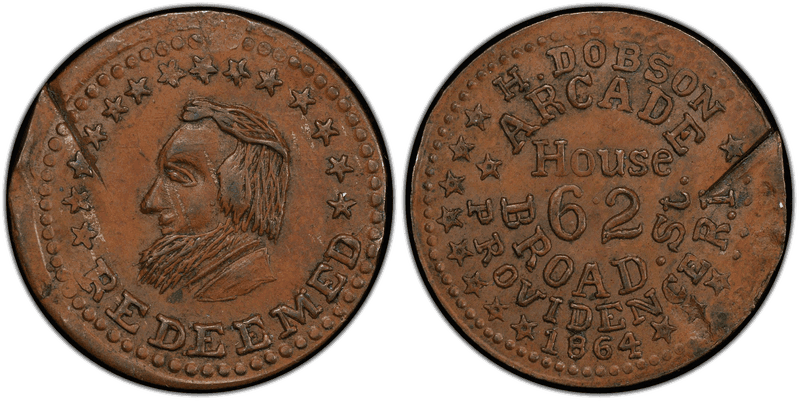 No Date Token F-700D-10a Copper PE H. Dobson RI