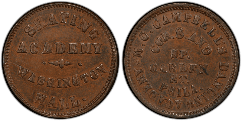 (No Date) Copper Civil War Store Card F-750F-1a, M.C. Campbell's PA
