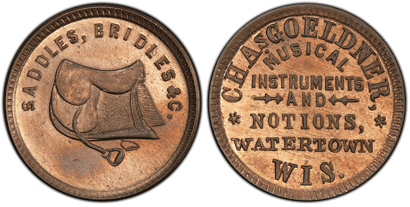 No Date Token F-920H-3d Copper-Nickel PE Chas. Goeldner WI