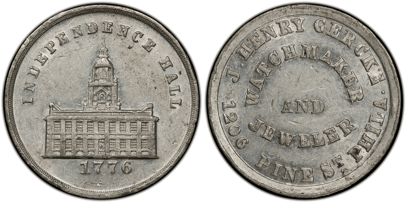 No Date Token F-NC-PA-De White Metal PE J. Henry Gercke PA